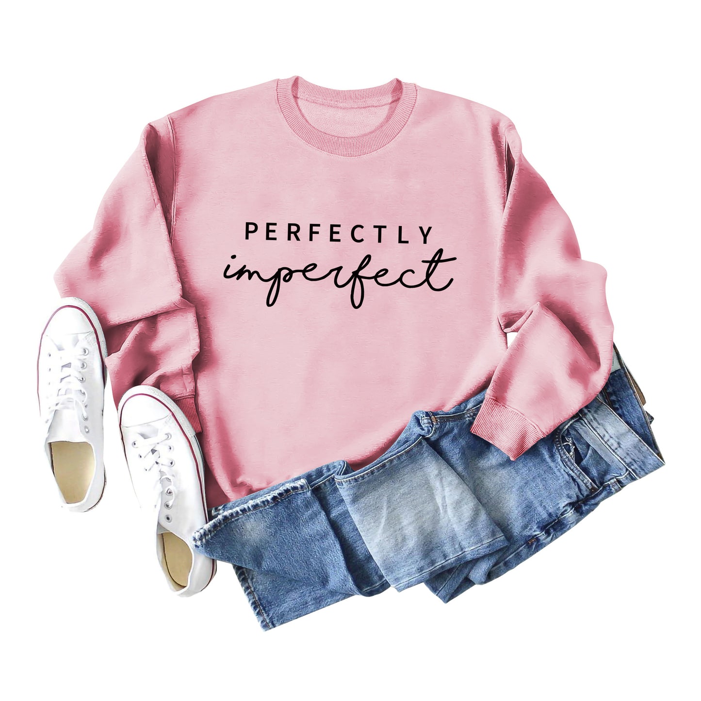 PERFECTLY Imperfect Simple Round Neck Women's Long Sleeve Sweater