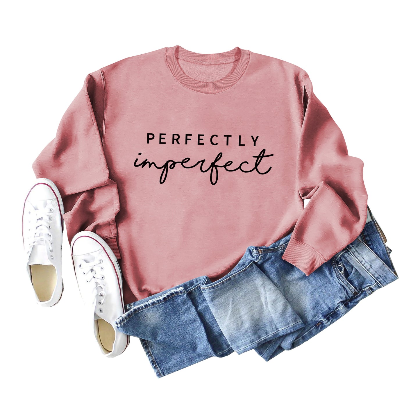 PERFECTLY Imperfect Simple Round Neck Women's Long Sleeve Sweater