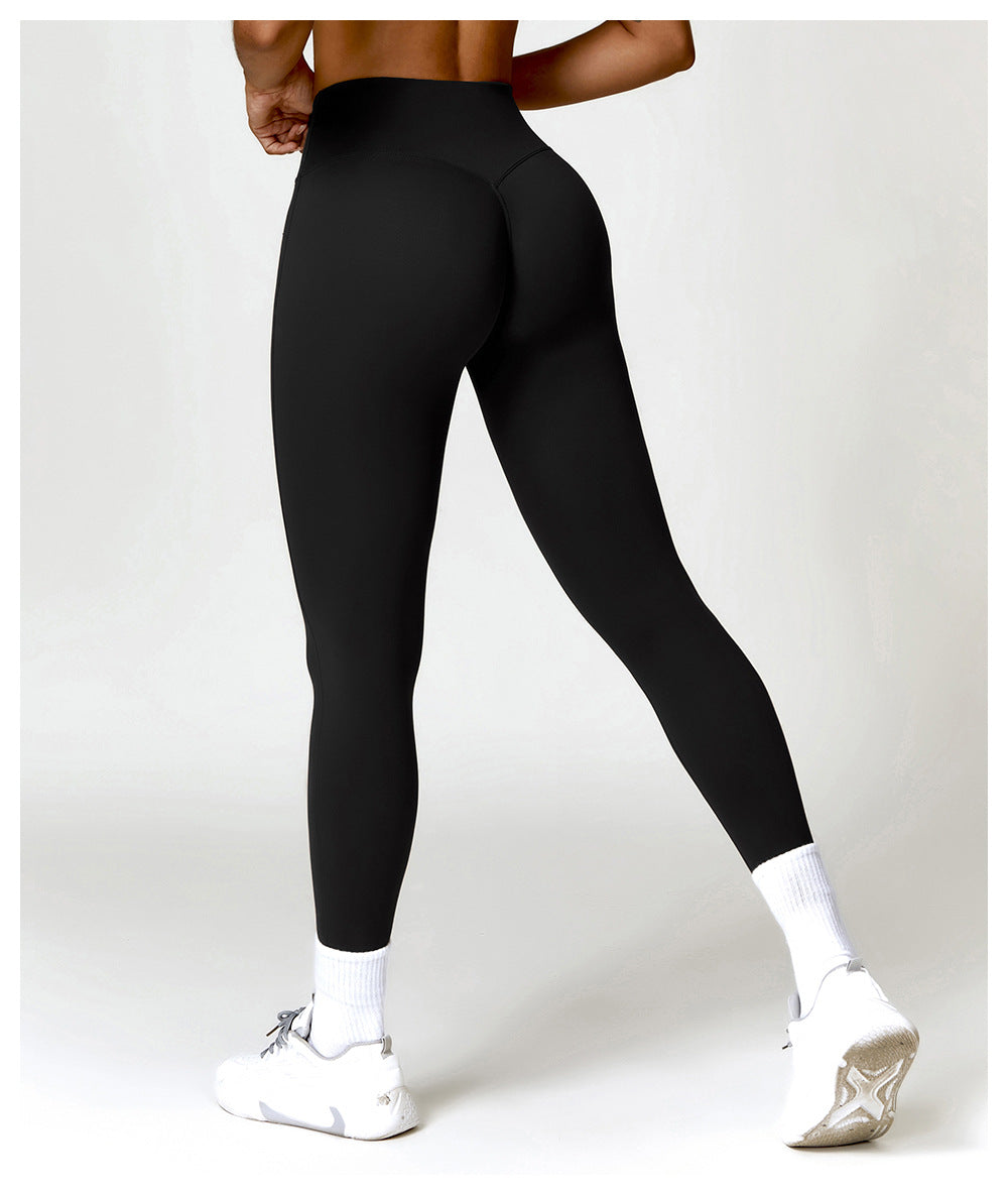 Belly Contracting Hip Lifting Brushed High Waist Yoga Pants