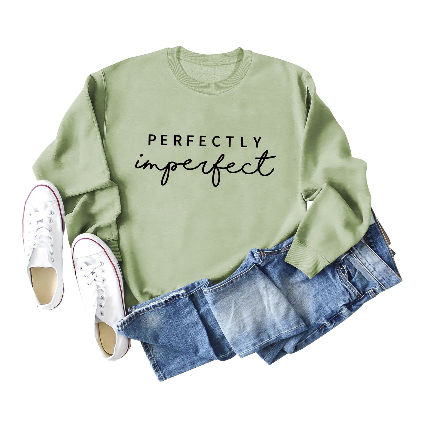 PERFECTLY Imperfect Simple Round Neck Women's Long Sleeve Sweater